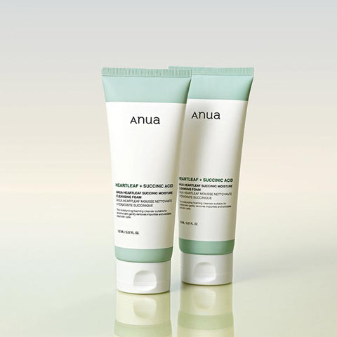 ANUA Heartleaf Succinic Moisture Cleansing Foam 150ml – корейская очищающая пена для увлажнения и защиты кожи, доступна на LOVU.md.