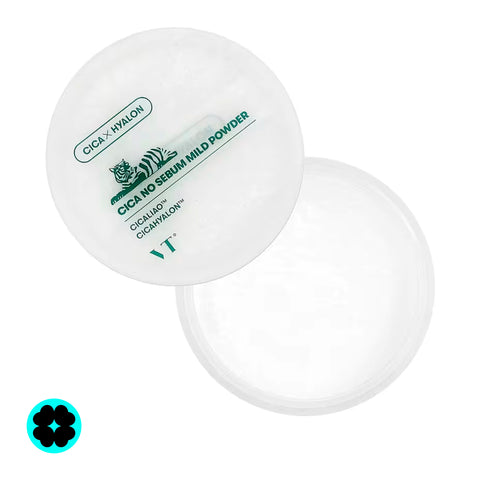 VT Cosmetics Cica No-Sebum Mild Powder – pudră coreeană pentru controlul sebumului și efect mat, LOVU Beauty Code, rutină de îngrijire a tenului www.lovu.md