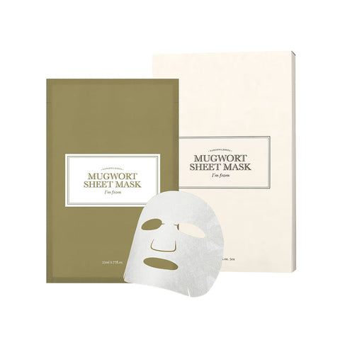 I’M FROM Mugwort Sheet Mask 5pcs – Korean calming masks with pure mugwort extract
