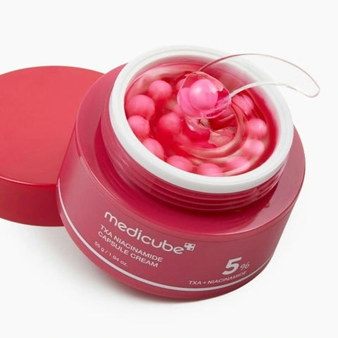 MEDICUBE TXA Niacinamide Capsule Cream 55g – cremă coreeană pentru iluminarea tenului și uniformizarea nuanței pielii, disponibilă pe LOVU.md.