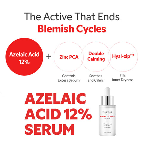 TIRTIR Azelaic Serum – soluție eficientă pentru ten sensibil și predispus la coșuri ser pentru rutina de îngrijire a tenului acneic și sensibil